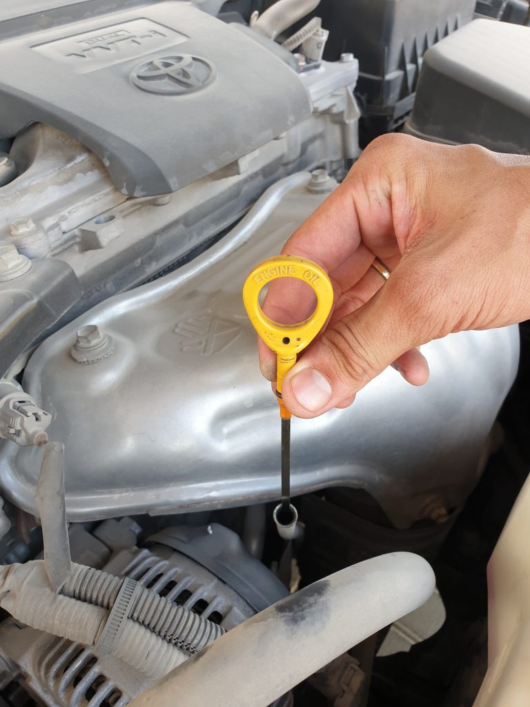 dipstick-location to check engine oil level
